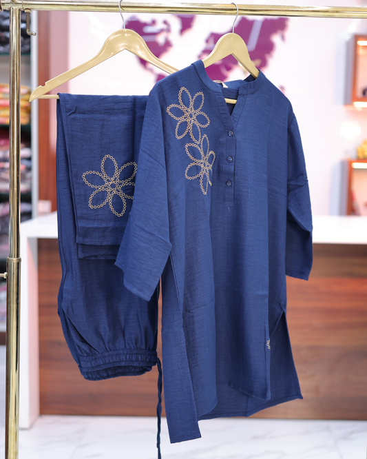 Trendy Vacation Blue Short Co Ord Set - TVSC21