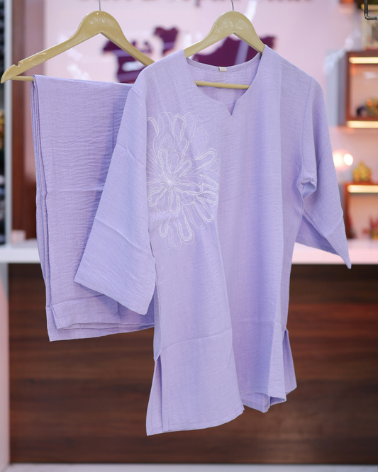 Trendy Vacation Lavender Short Co Ord Set - TVSC20
