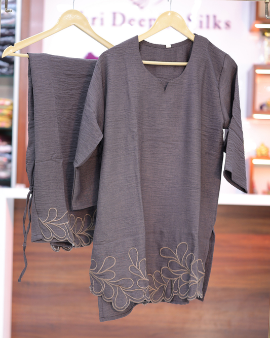Trendy Vacation Brown Short Co Ord Set - TVSC13