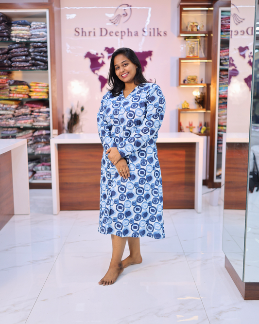 Pure Cotton V Neck Aline Kurti