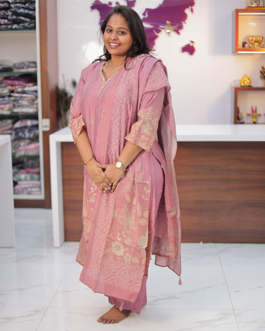 Pure Muslin Elegant Embroidery 3 Pcs Salwar Set - IBSS02