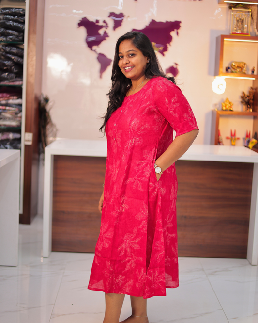 Bright & Vibrant Soft Wrinkle Aline Kurti - AVAK01