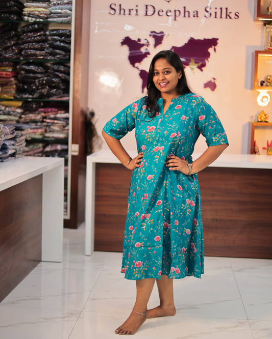 Bright & Vibrant Soft Wrinkle Aline Kurti - AVAK07