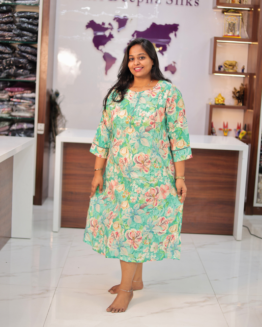 Bright & Vibrant Soft Wrinkle Aline Kurti - AVAK10