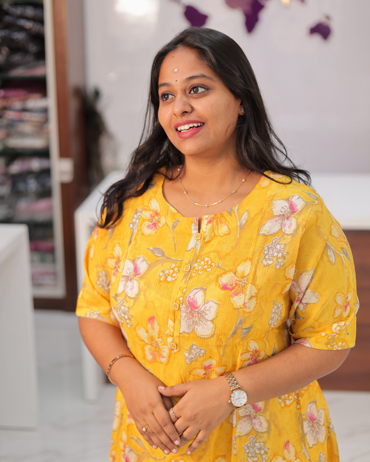 Bright & Vibrant Soft Wrinkle Aline Kurti - AVAK11