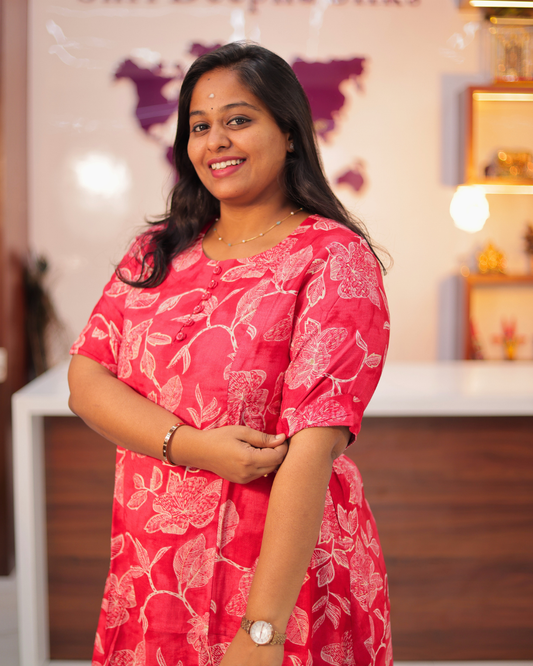 Bright & Vibrant Soft Wrinkle Aline Kurti - AVAK12