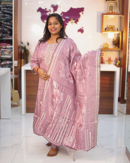 Premium Banarasi Silk 3 Pcs Salwar Set - VNSS07