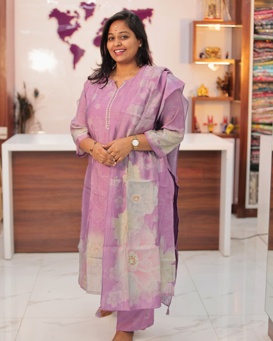 Pure Muslin Elegant Embroidery 3 Pcs Salwar Set - IBSS10
