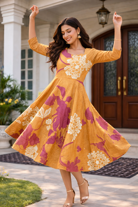 Digital Print Full Flare Long Maxi - DPMX02