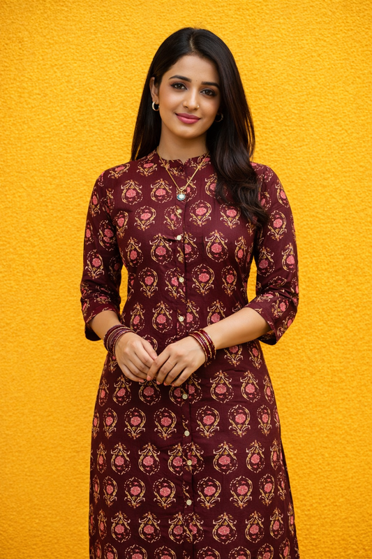 Jaipur Cotton Aline Kurti - ALKT65