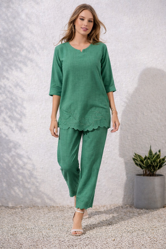 Trendy Vacation Green Short Co Ord Set - TVSC12