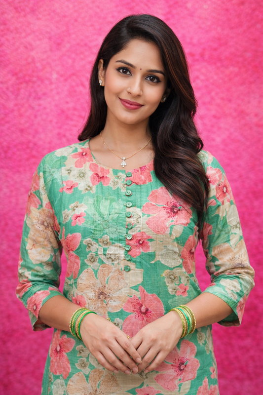 Crushy Silk Aline Kurti - AVKT06