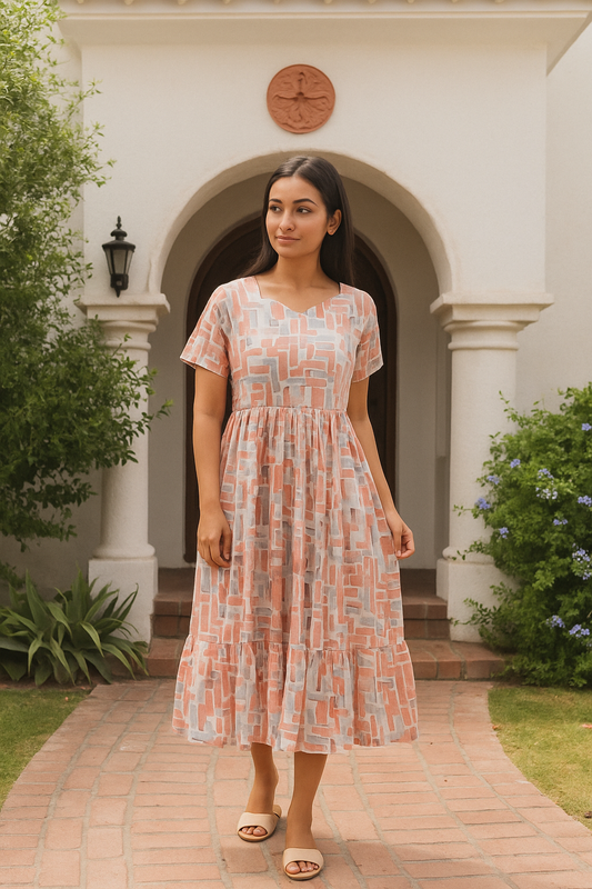 Pure Viscous Orange Georgette Midi - GM28