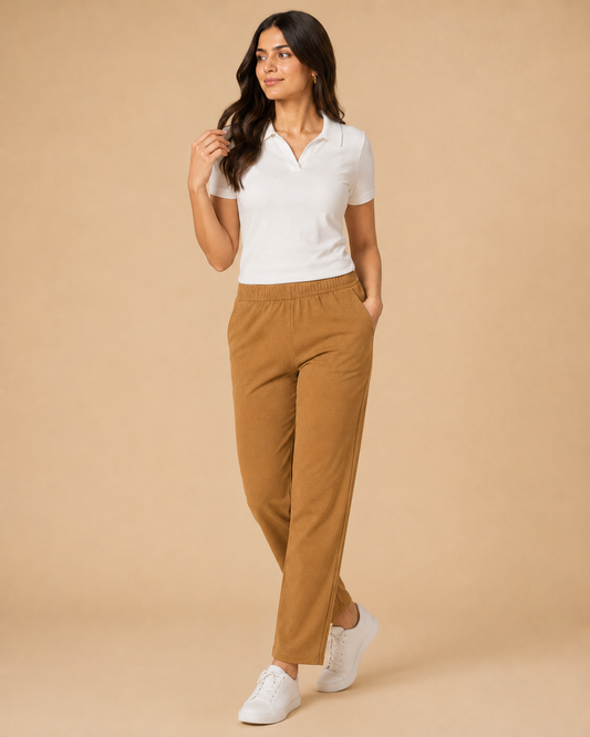 Stretchable Straight Pant With Pocket