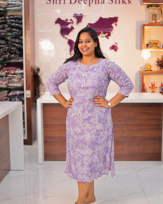 Bright & Vibrant Soft Wrinkle Aline Kurti - AVAK26