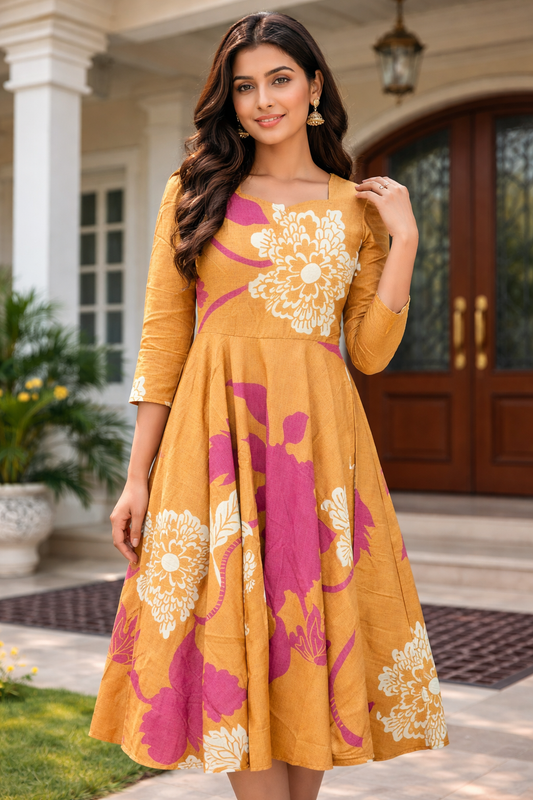 Digital Print Full Flare Long Maxi - DPMX02