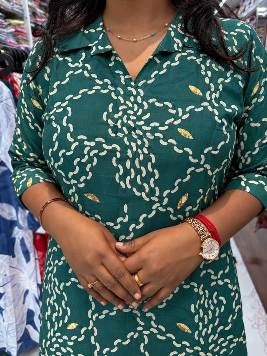 Aline Collar Neck Spun Cotton Co Ord Set - JVCS21