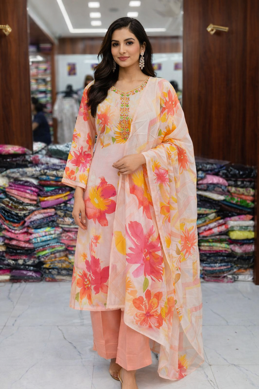 Premium Party Wear 3 Pcs Salwar Set - PPSS25