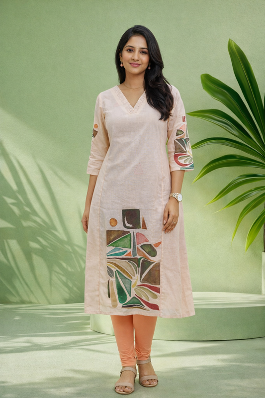 Khadi Cotton Aline Kurti - ALKT93