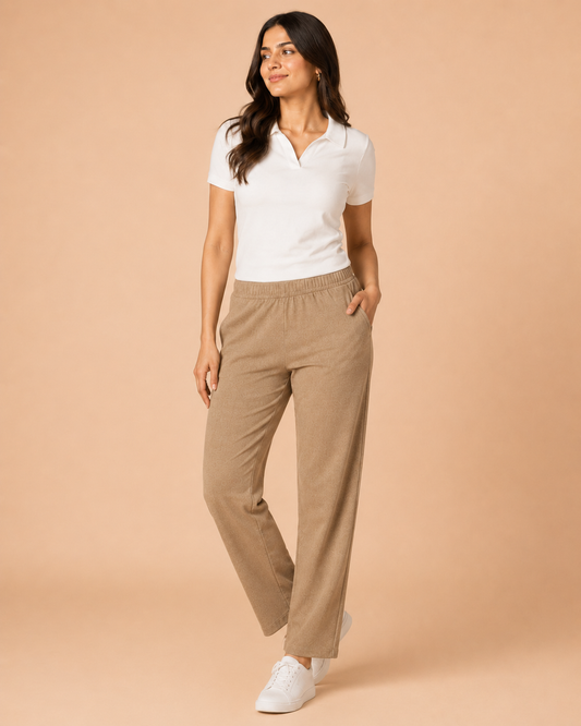 Stretchable Straight Pant With Pocket