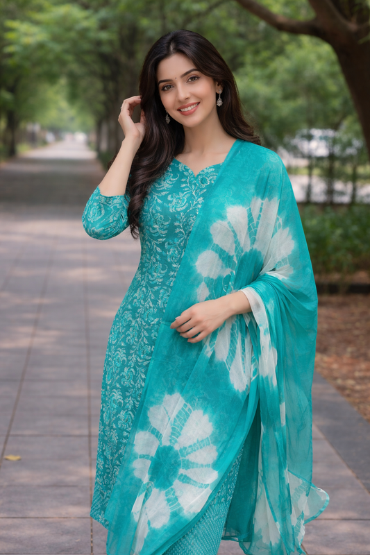 Office Wear Spun Cotton 3 Pcs Salwar Set - OWSS02