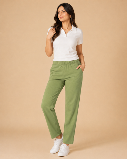 Stretchable Straight Pant With Pocket