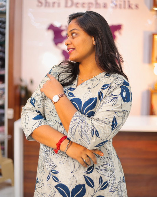Flex Cotton Blue Moon Flower Co Ord Set - FCCS01