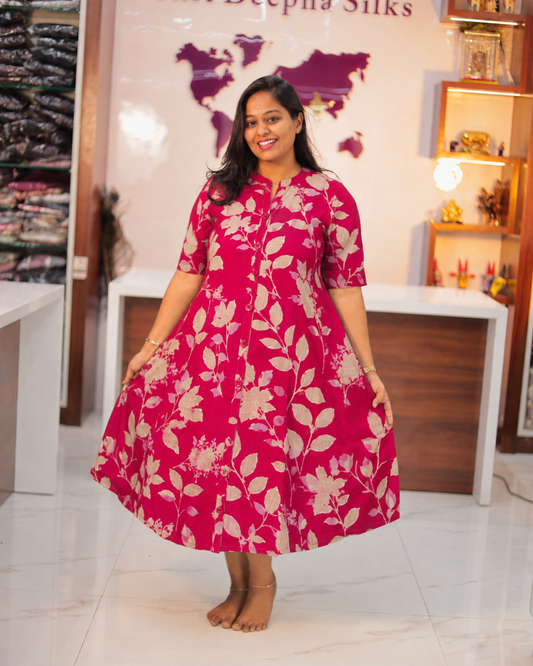 Bright & Vibrant Soft Wrinkle Aline Kurti - AVAK19