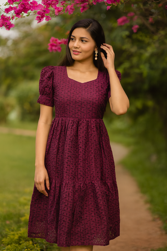 Hakoba Puff Midi Wine - HPM12