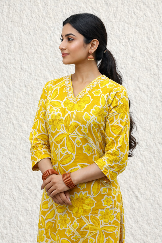 Jaipur Cotton Straight Cut Kurti - SCKT04