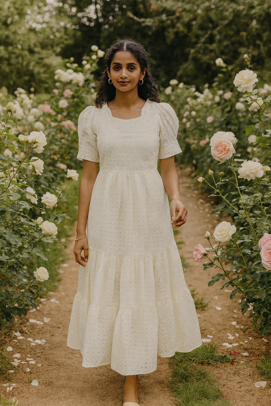 Hakoba Puff Midi - Milk White