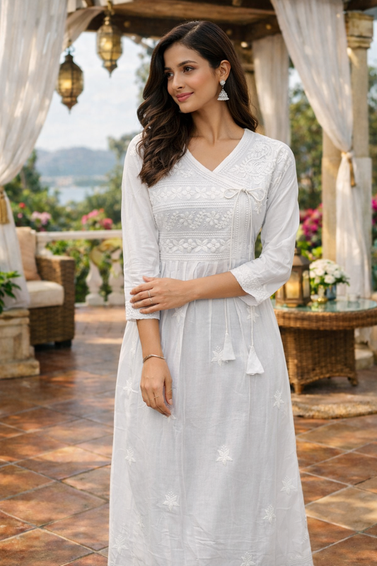 Kediya Cut White Midi - KCMD01