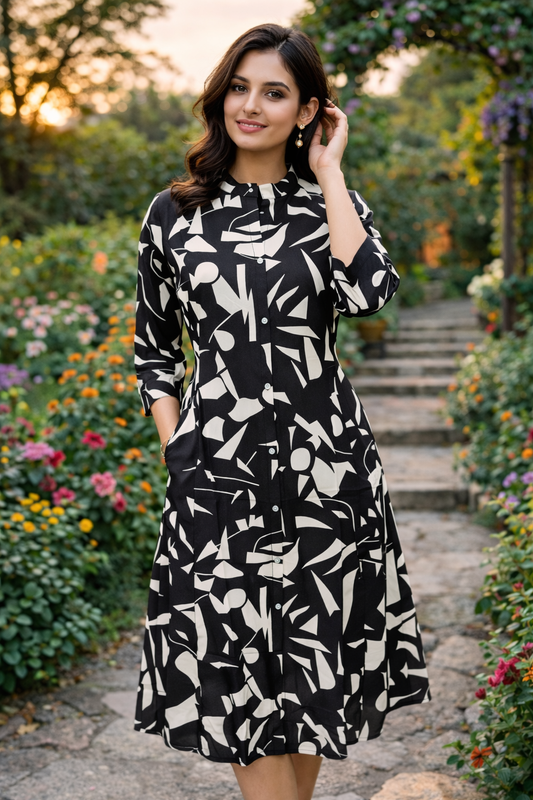 Spun Cotton Aline Kurti - ALKT06