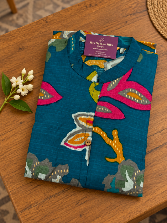 Vatican Silk Collar Neck Aline Kurti - JVAK08