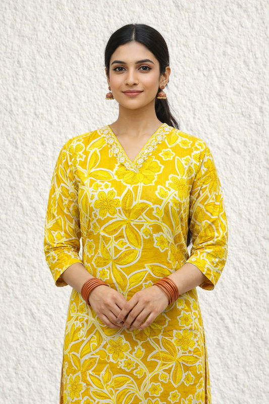 Jaipur Cotton Straight Cut Kurti - SCKT04