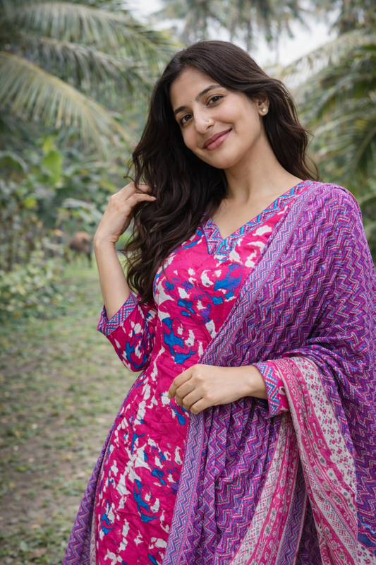 Pure Cotton 3 Pcs Salwar Set - PCSS03