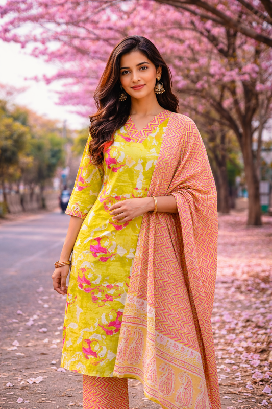 Pure Cotton 3 Pcs Salwar Set - PCSS01