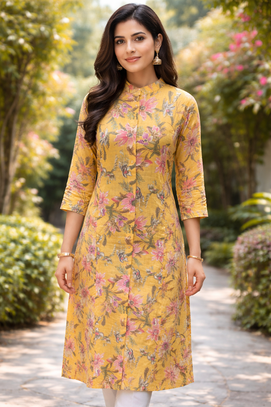 Spun Cotton Aline Kurti - ALKT20