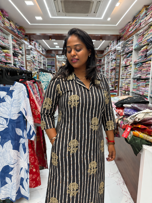 Aline Collar Neck Spun Cotton Co Ord Set - JVCS19
