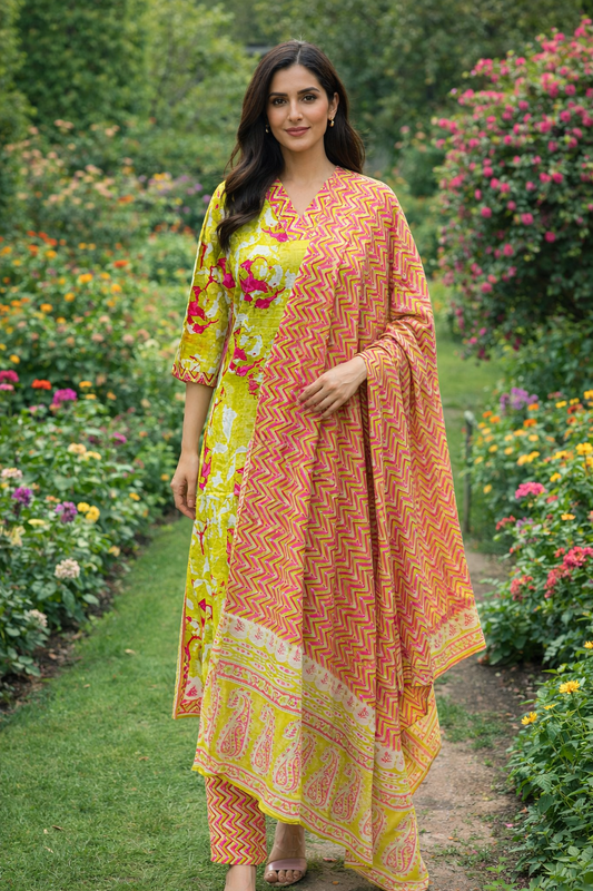 Pure Cotton 3 Pcs Salwar Set - PCSS01