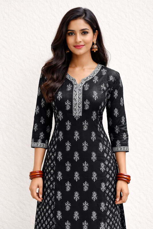 Jaipur Cotton Straight Cut Kurti - SCKT05
