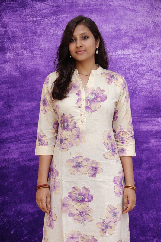 Spun Cotton Straight Cut Kurti - SCKT22