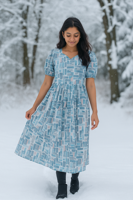 Pure Viscous Blue Georgette Midi - GM29