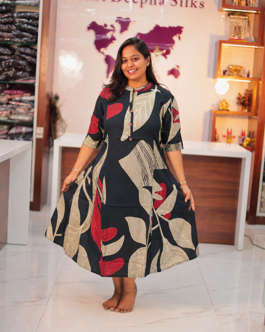 Bright & Vibrant Soft Wrinkle Aline Kurti - AVAK27