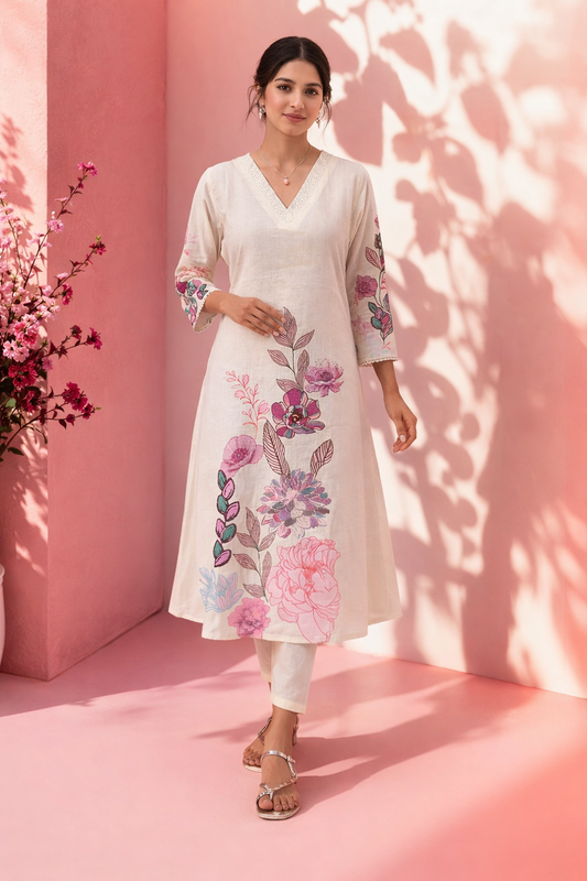 Khadi Cotton Aline Kurti - ALKT90