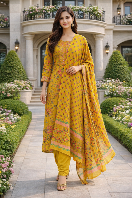 Premium Party Wear 3 Pcs Anarkali Set - PPAS06