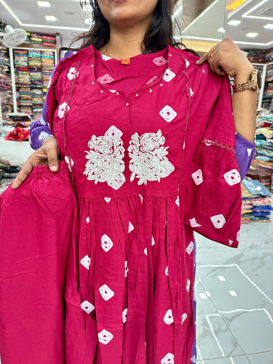 Vibrant Cotton Co Ord Set Pink