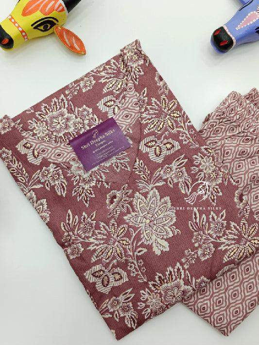 Office Wear Spun Cotton 2 Pcs Salwar Set