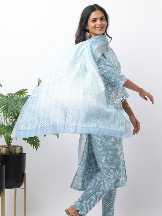 Spun Cotton Silk 3-Piece Salwar Set