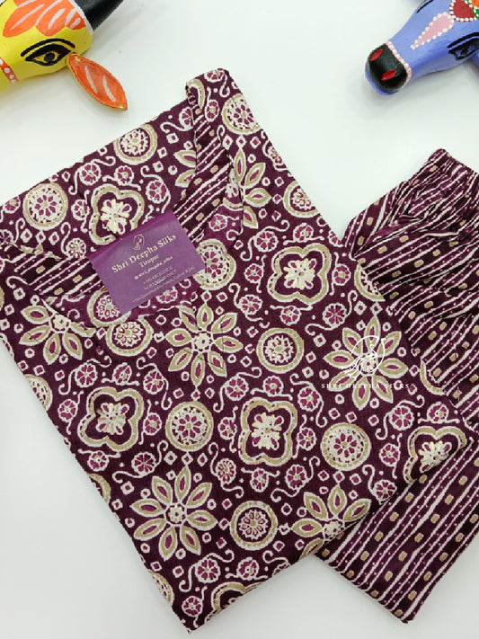 Office Wear Spun Cotton 2 Pcs Salwar Set